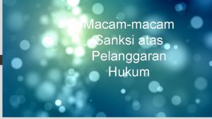 Macammacam Sanksi atas Pelanggaran Hukum Pengantar cerita asosiasi