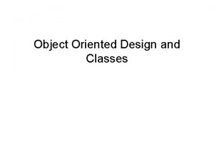 Object oriented design exercises