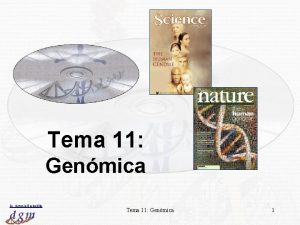 Tema 11 Genmica Dr Antonio Barbadilla Tema 11