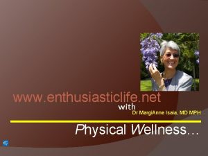 www enthusiasticlife net with Dr Margi Anne Isaia