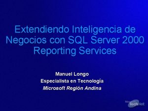 Extendiendo Inteligencia de Negocios con SQL Server 2000