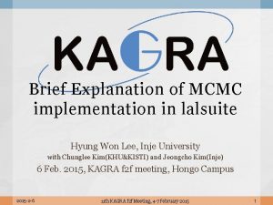 Brief Explanation of MCMC implementation in lalsuite Hyung