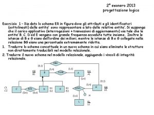 2 esonero 2013 progettazione logica Esercizio 1 Sia