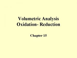 Redox volumetric analysis