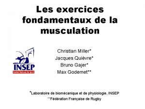 Les exercices fondamentaux de la musculation Christian Miller