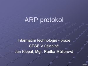 ARP protokol Informan technologie praxe SPE V labin