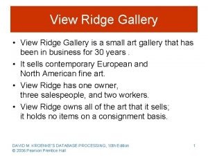 View ridge gallery database