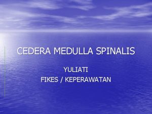 CEDERA MEDULLA SPINALIS YULIATI FIKES KEPERAWATAN CEDERA MEDULLA