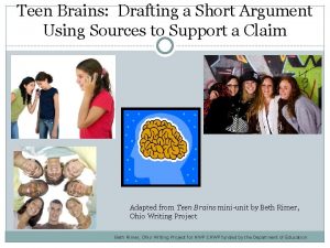 Teen Brains Drafting a Short Argument Using Sources