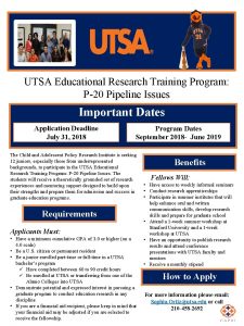 UTSA Educational Research Training Program P20 Pipeline Issues