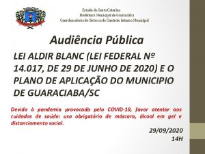 Estado de Santa Catarina Prefeitura Municipal de Guaraciaba