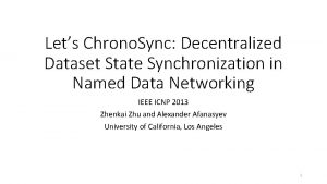 Lets Chrono Sync Decentralized Dataset State Synchronization in