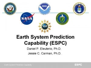 Earth System Prediction Capability ESPC Daniel P Eleuterio