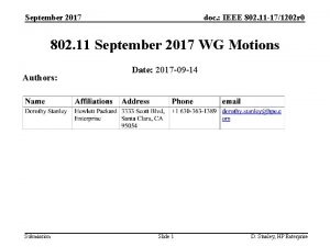 September 2017 doc IEEE 802 11 171202 r