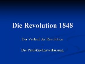 Revolution 1848 verlauf