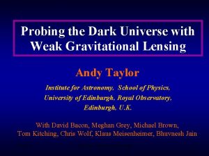 Probing the Dark Universe with Weak Gravitational Lensing