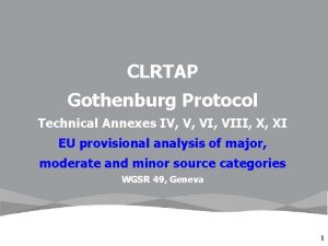 CLRTAP Gothenburg Protocol Technical Annexes IV V VIII