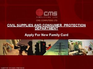 CIVIL SUPPLIES AND CONSUMER PROTECTION DEPARTMENT Apply For