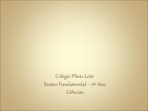 Colgio Plinio Leite Ensino Fundamental 6 Ano Cincias