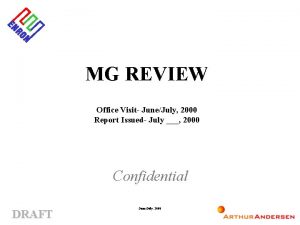 MG REVIEW Office Visit JuneJuly 2000 Report Issued