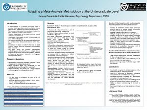 Adapting a MetaAnalysis Methodology at the Undergraduate Level