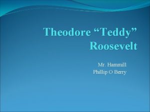 Theodore Teddy Roosevelt Mr Hammill Phillip O Berry