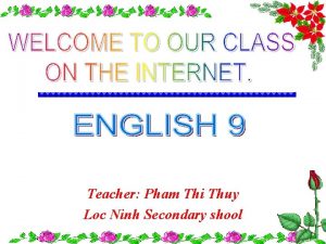 Teacher Pham Thi Thuy Loc Ninh Secondary shool