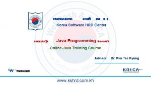 Korea Software HRD Center Java Programming Online Java