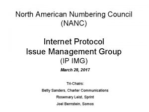 North American Numbering Council NANC Internet Protocol Issue