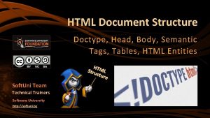 HTML Document Structure Doctype Head Body Semantic Tags