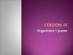 Organizimi i punes