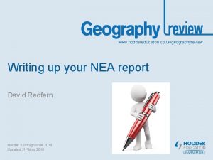 www hoddereducation co ukgeographyreview Writing up your NEA