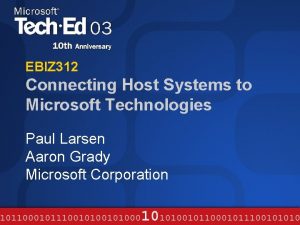EBIZ 312 Connecting Host Systems to Microsoft Technologies