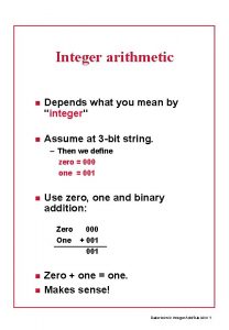 Integer arithmetic