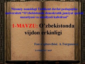 Nizomiy nomidagi Toshkent davlat pedagogika universiteti Ozbekistonda demokratik