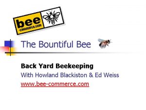 The Bountiful Bee Back Yard Beekeeping With Howland