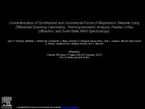 Characterization of Synthesized and Commercial Forms of Magnesium