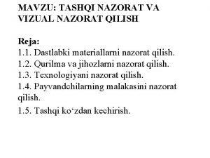 Tashqi nazorat bu