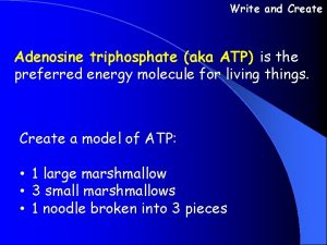 Write and Create Adenosine triphosphate aka ATP is