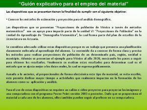 Guin explicativo para el empleo del material Las