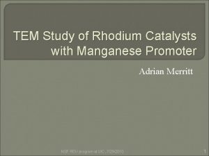 TEM Study of Rhodium Catalysts with Manganese Promoter