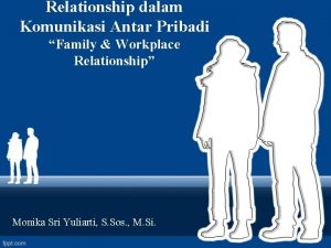 Relationship dalam Komunikasi Antar Pribadi Family Workplace Relationship