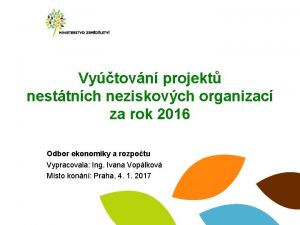 Vytovn projekt nesttnch neziskovch organizac za rok 2016