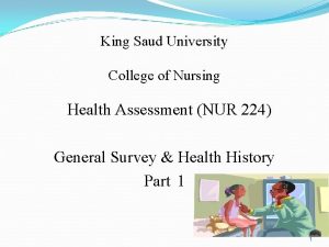 King Saud University College of Nursing Health Assessment