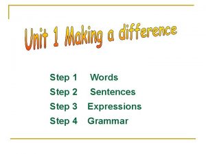 Step 1 Words Step 2 Sentences Step 3