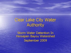 Clear lake city water authority