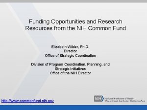 Funding Opportunities and Research Resources from the NIH