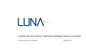 Durable SolGel Surface Treatment to Mitigate Galvanic Corrosion