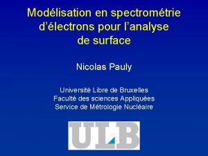 Modlisation en spectromtrie dlectrons pour lanalyse de surface