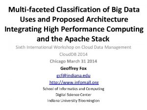 Multifaceted Classification of Big Data Uses and Proposed
